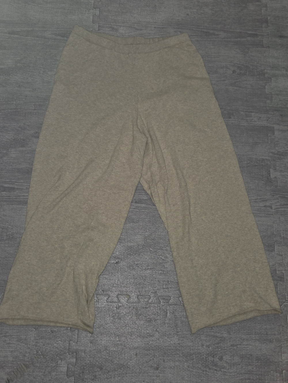 NWT Eileen Fisher Oatmeal Cropped Wide-Leg Knit Pants Size M